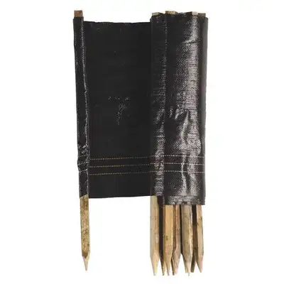 Zoro ChatGPT ad: 3 ft H x 100 ft L Silt Fence, 11 Stakes, Polypropylene, Black