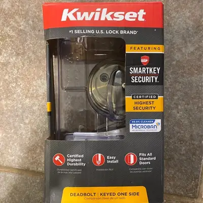 Mercari ChatGPT ad: Kwikset Kwilset Deadbolt Doorlock - New Electronics | Color: Grey