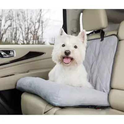Chewy ChatGPT ad: PetSafe Happy Ride Car Seat Dog Bed Bucket, Grey, Small