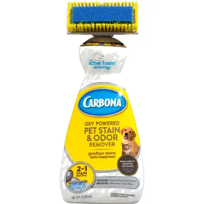 Chewy ChatGPT ad: Carbona Oxy Powered Dog & Cat Stain & Odor Remover, 22-fl oz bottle