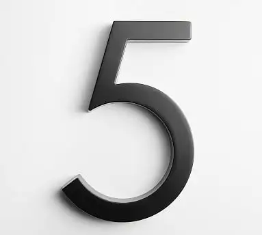 Pottery Barn ChatGPT ad: Modern Farmhouse House Number, Black, 5
