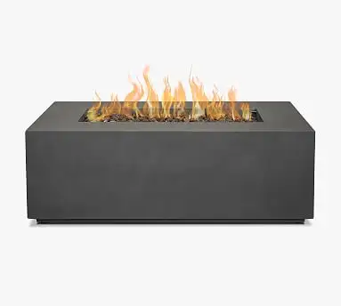 Pottery Barn ChatGPT ad: Burrows 42" Rectangular Outdoor Propane Fire Pit Table, Weathered Slate