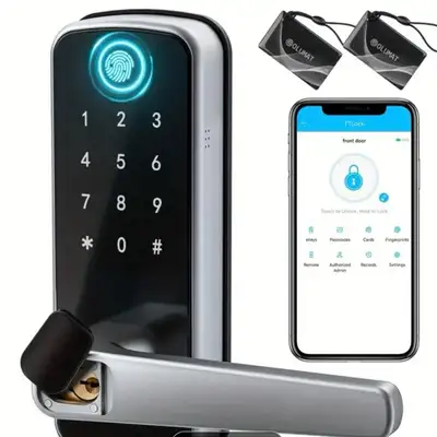 Mercari ChatGPT ad: August Door Lock Smart Door Lock, Keyless Entry Door Lock Fingerprint Door Lock With Ke - New Electronics | Color: Black