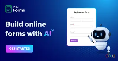 Zoho ChatGPT ad: AI form builder free