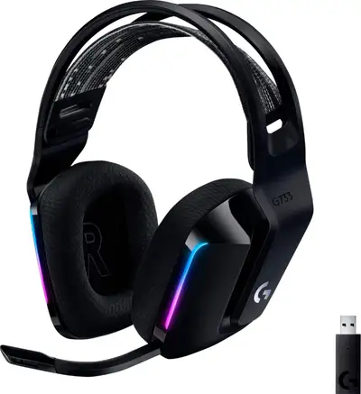 Best Buy ChatGPT ad: Logitech - G733 LIGHTSPEED Wireless Over-the-Ear Gaming Headset for PS4, Windows - Black