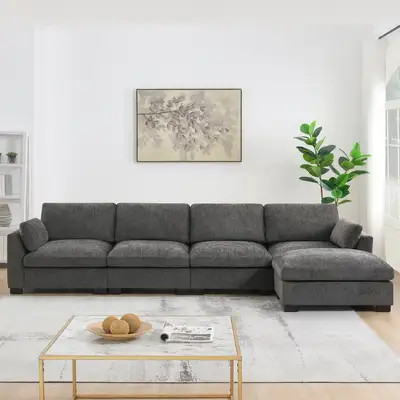 Wayfair ChatGPT ad: 130" Modular Sectional Sofa, L-Shape Brayden Studio®