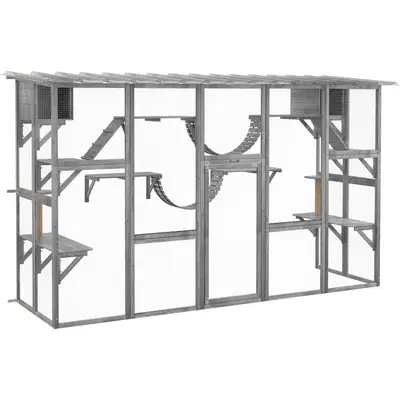 Chewy ChatGPT ad: PawHut Catio Playground Cat Window Box Outdoor Cat House, Gray