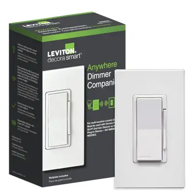 Home Depot ChatGPT ad: Leviton Decora Smart Anywhere Wire-Free 3-Way Dimmer Companion Light Switch for Decora Smart Wi-Fi Dimmers, White, DAWDC-1RW